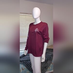 F.H Davis womens Maroon Relaxed fishing Long Sleeve Tee